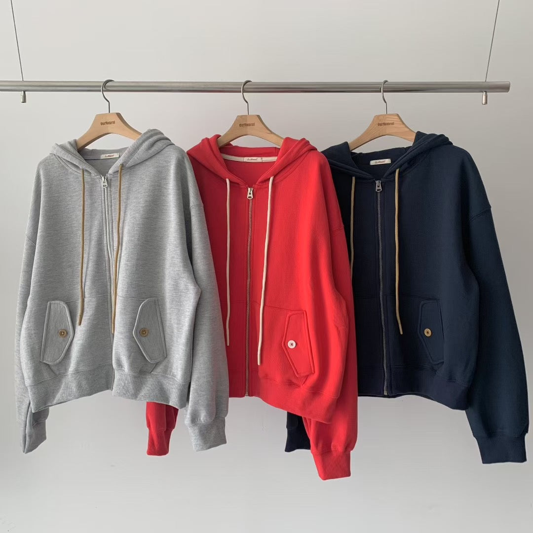 口袋造型連帽外套