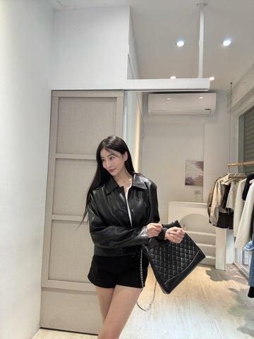私心款仿羊皮質外套