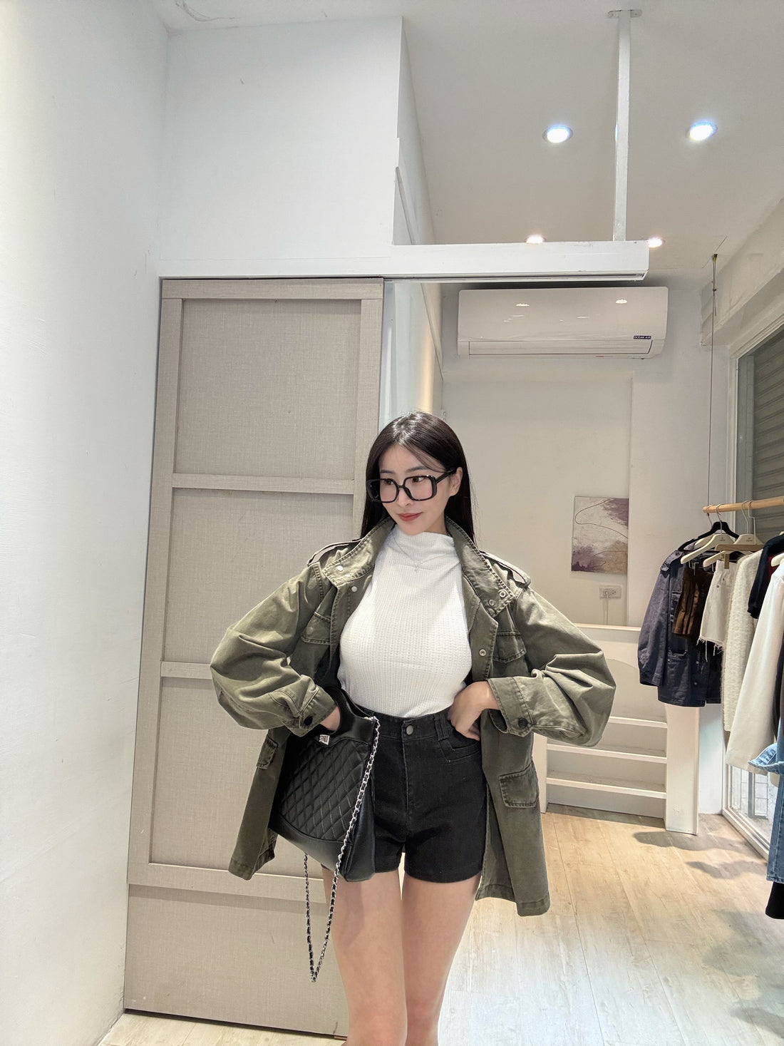 設計款工裝口袋風衣