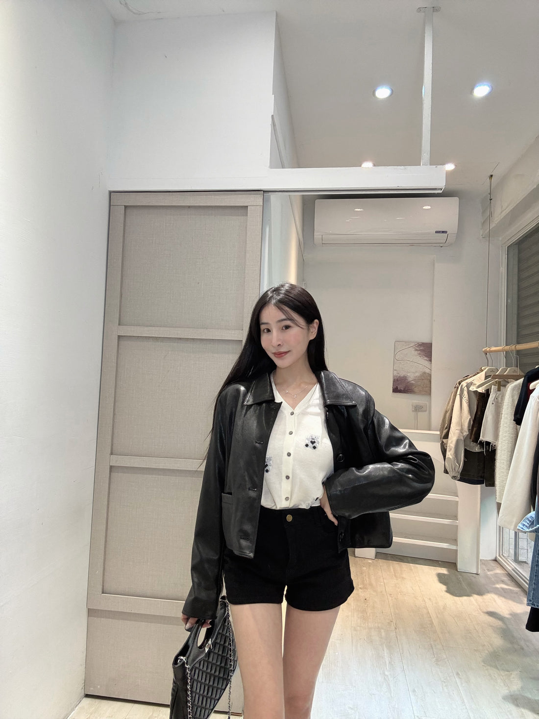 私心款仿羊皮質外套