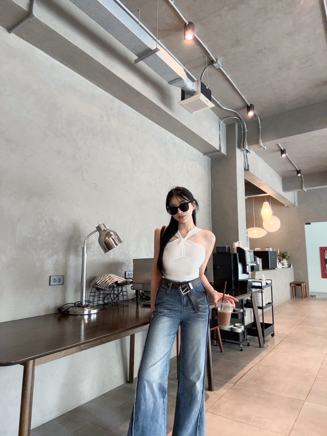 私心款壓線喇叭褲