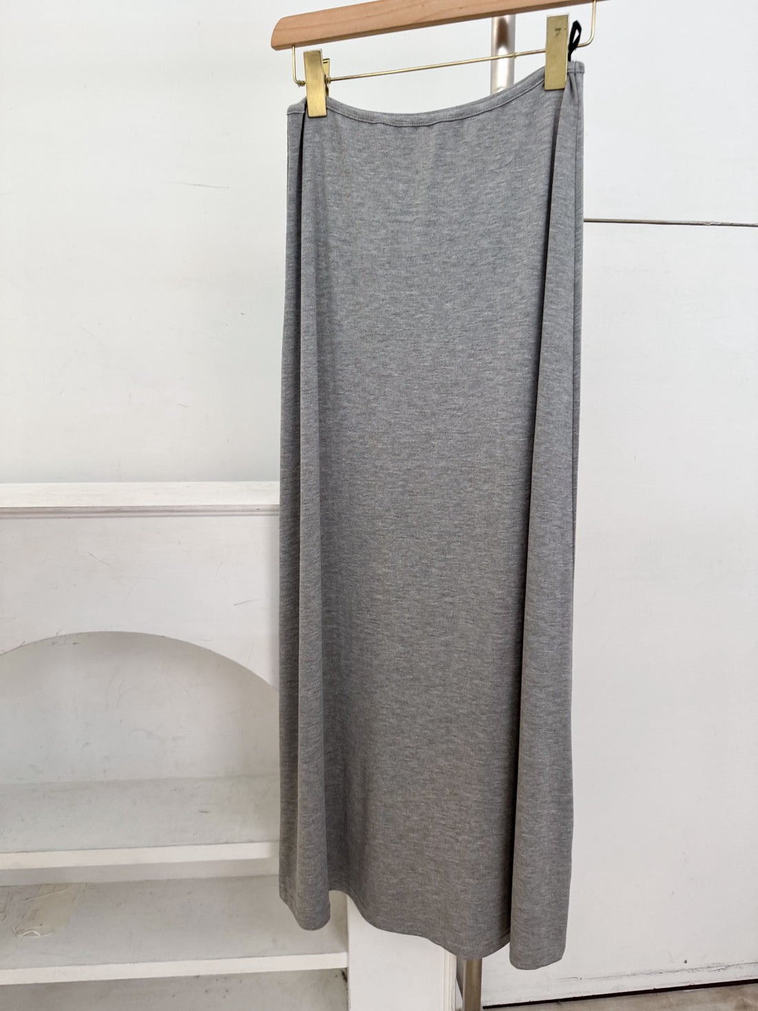 後開衩涼感休閒長裙