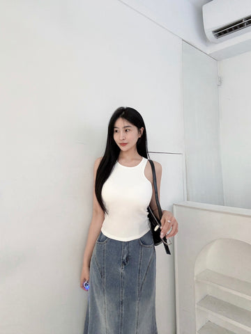 不跑杯削肩涼感背心