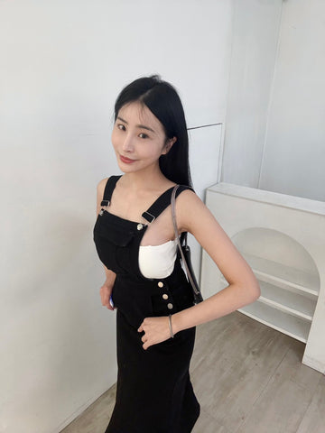 設計款吊帶魚尾牛仔洋