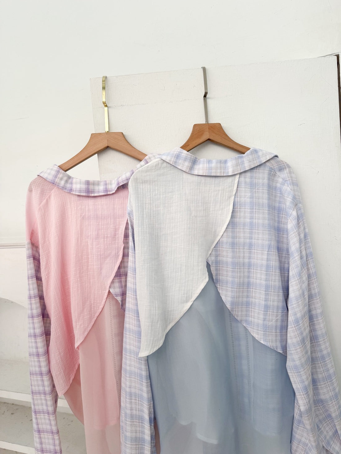 設計款糖果色拼接襯衫