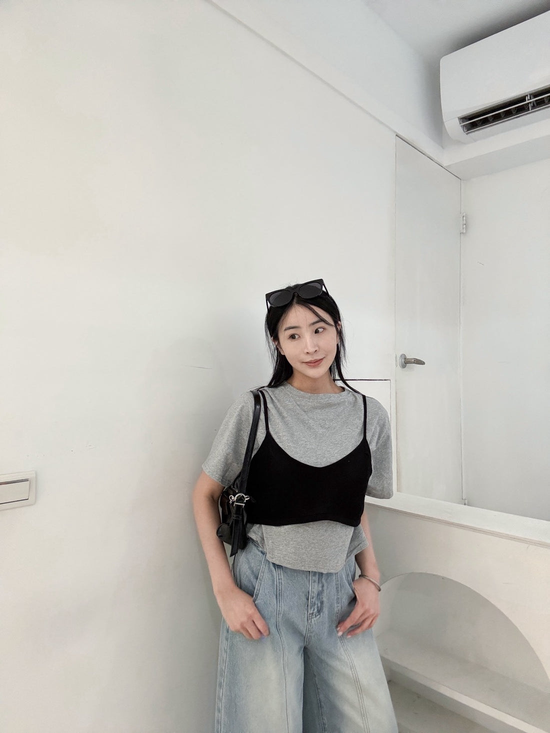 兩件式背心圓領上衣