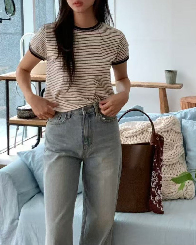 A06.圓領條紋上衣