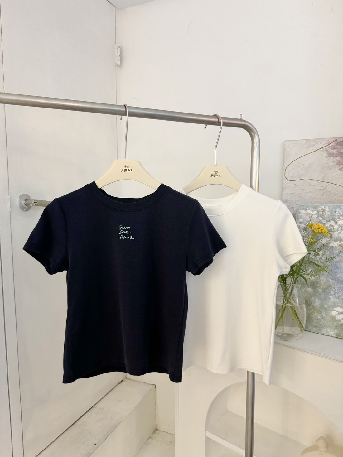 簡約小字彈力TEE