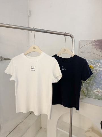 簡約小字彈力TEE