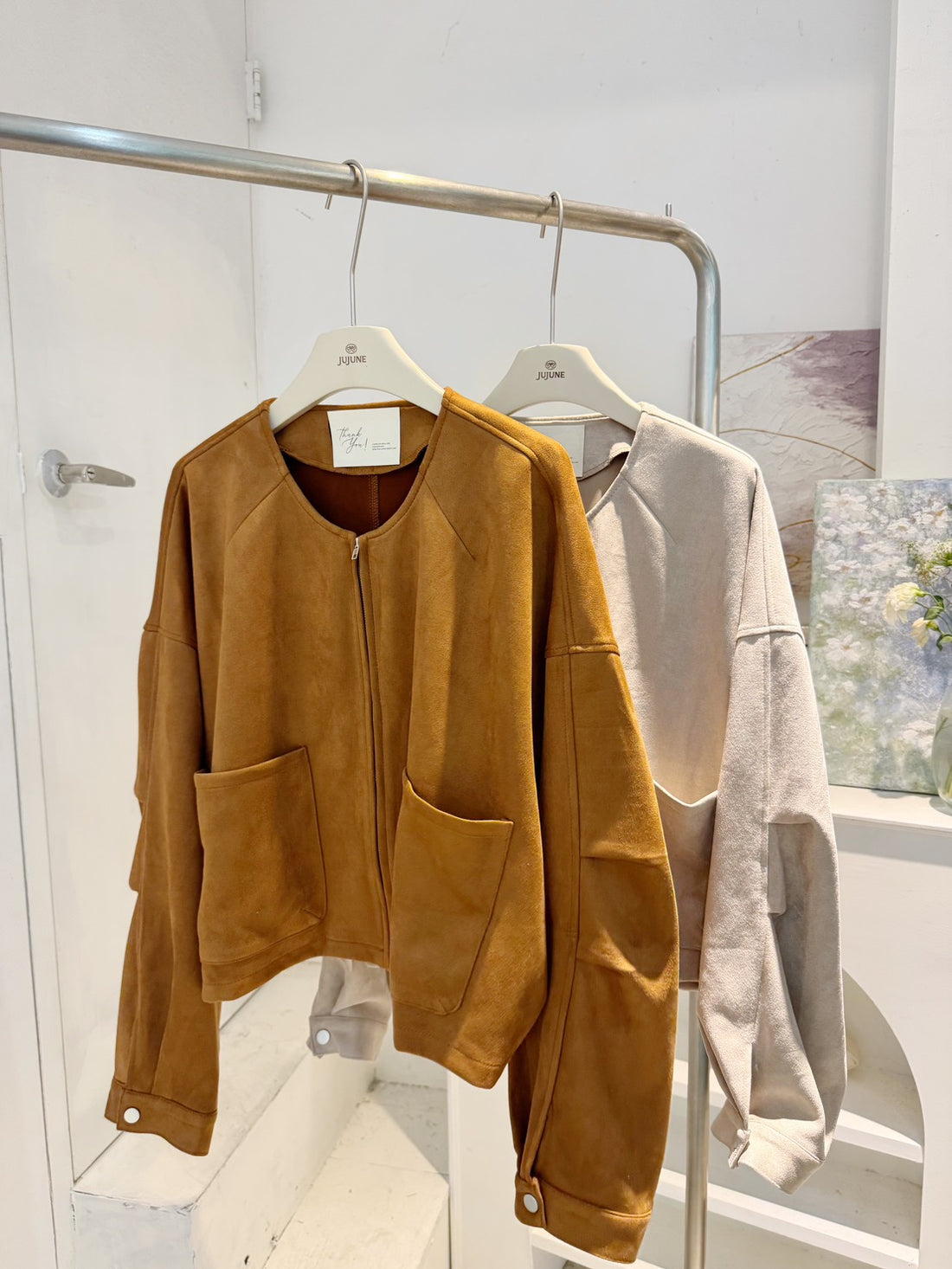 早秋輕薄麂皮夾克