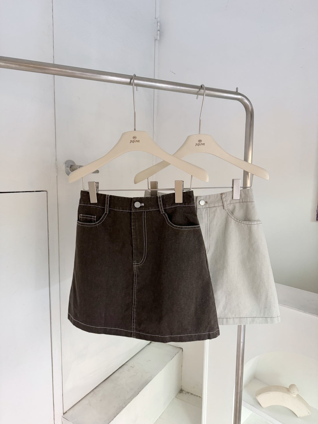 顯瘦車線水洗裙