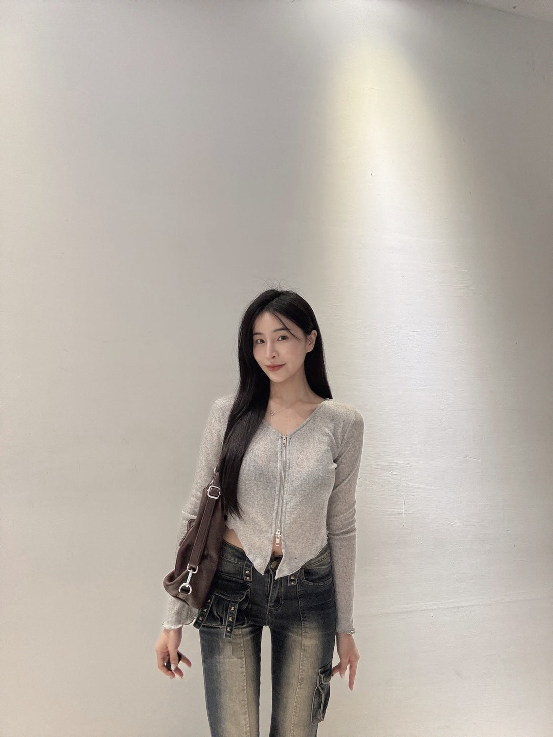 顯瘦拉鍊薄長袖