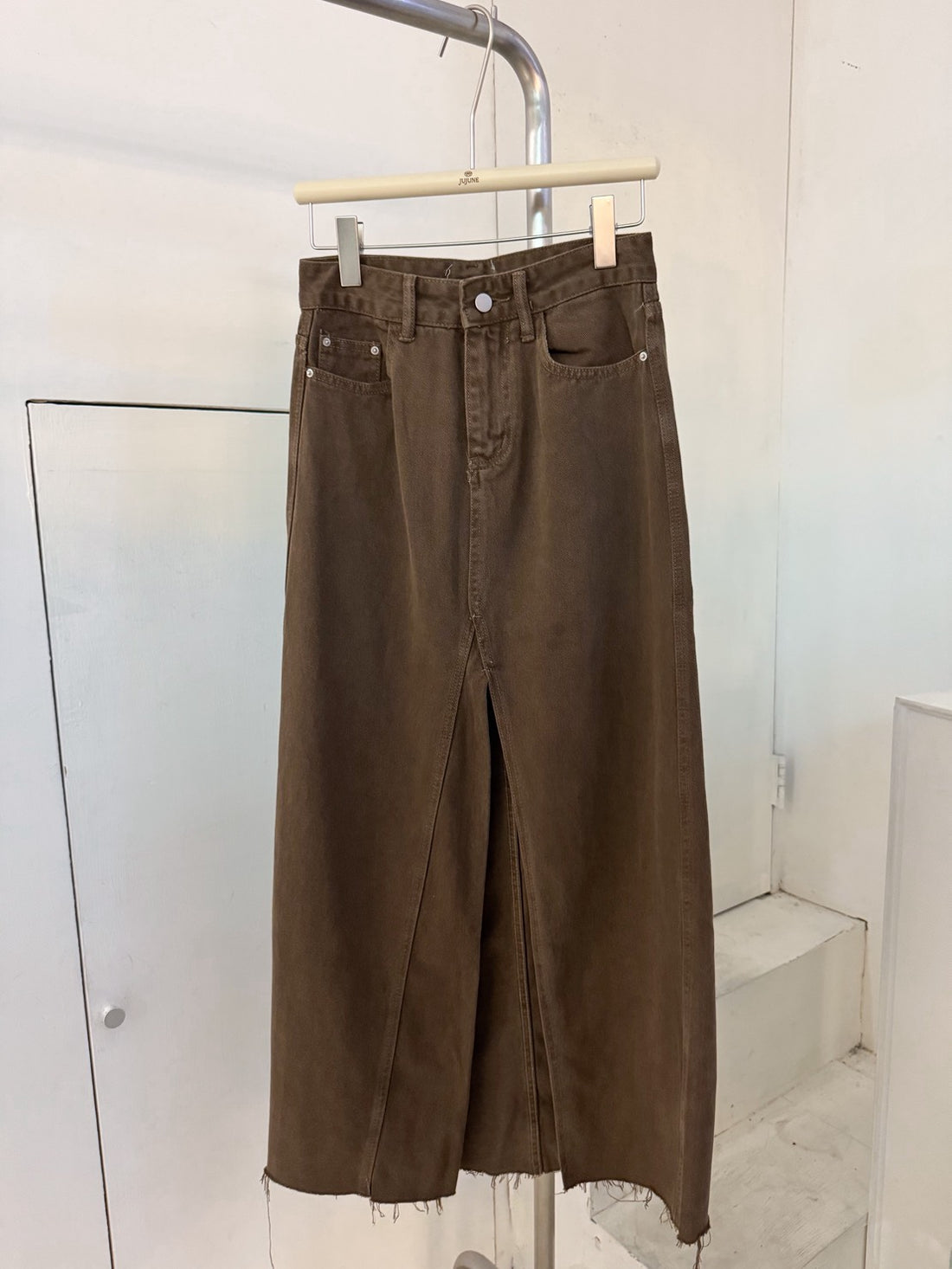 可麗露開衩彈力牛仔裙