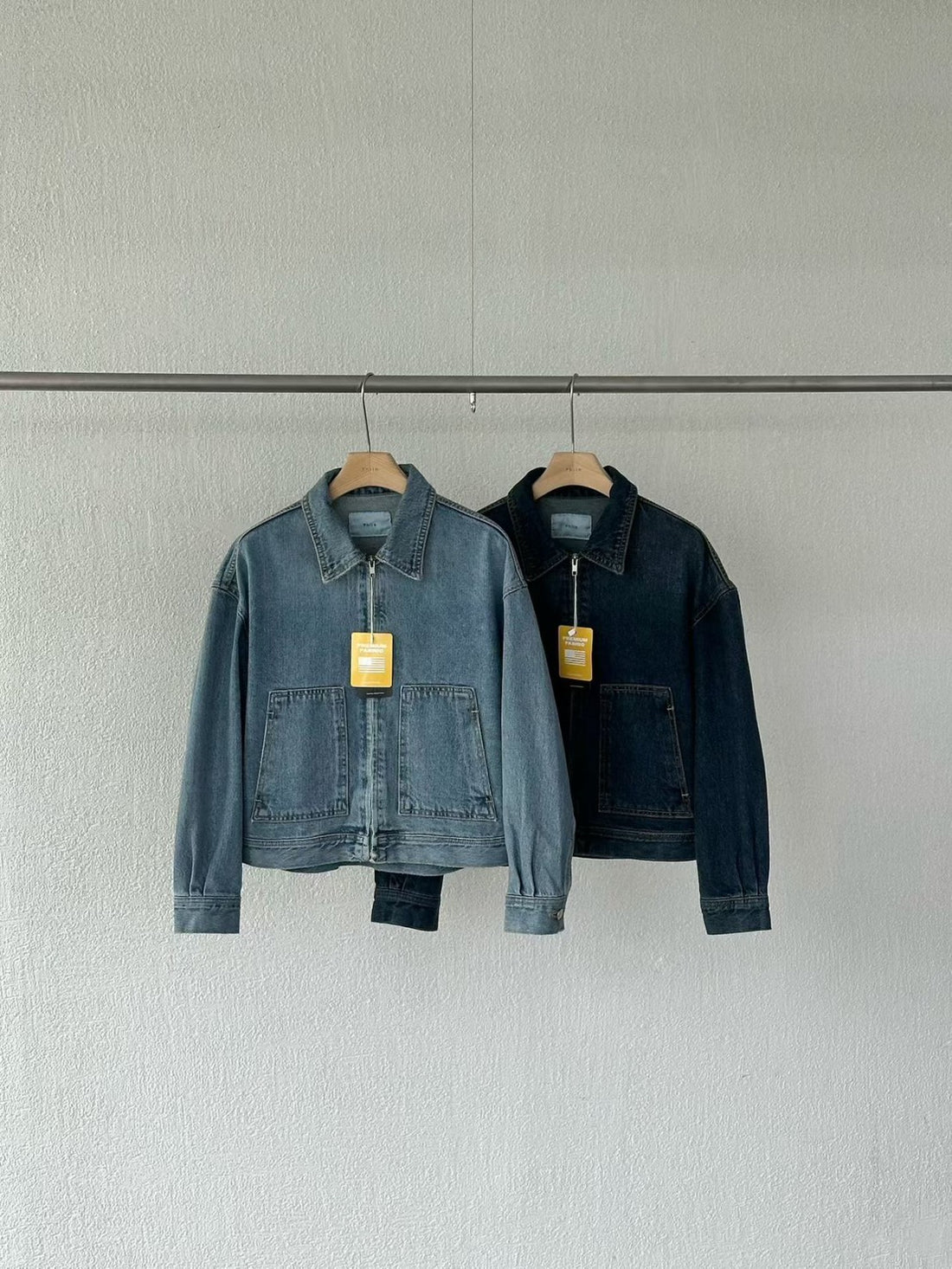 高訂款拉鍊單寧夾克