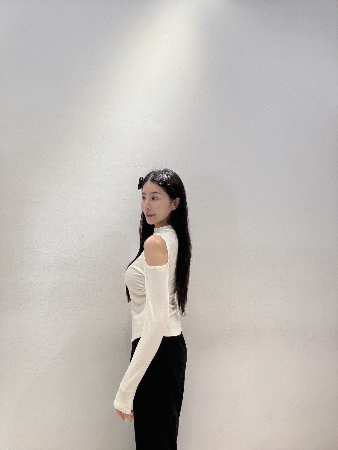 小立領挖肩柔棉上衣