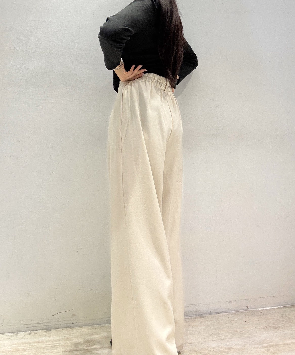 高腰落垂感西裝褲