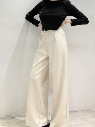 高腰落垂感西裝褲