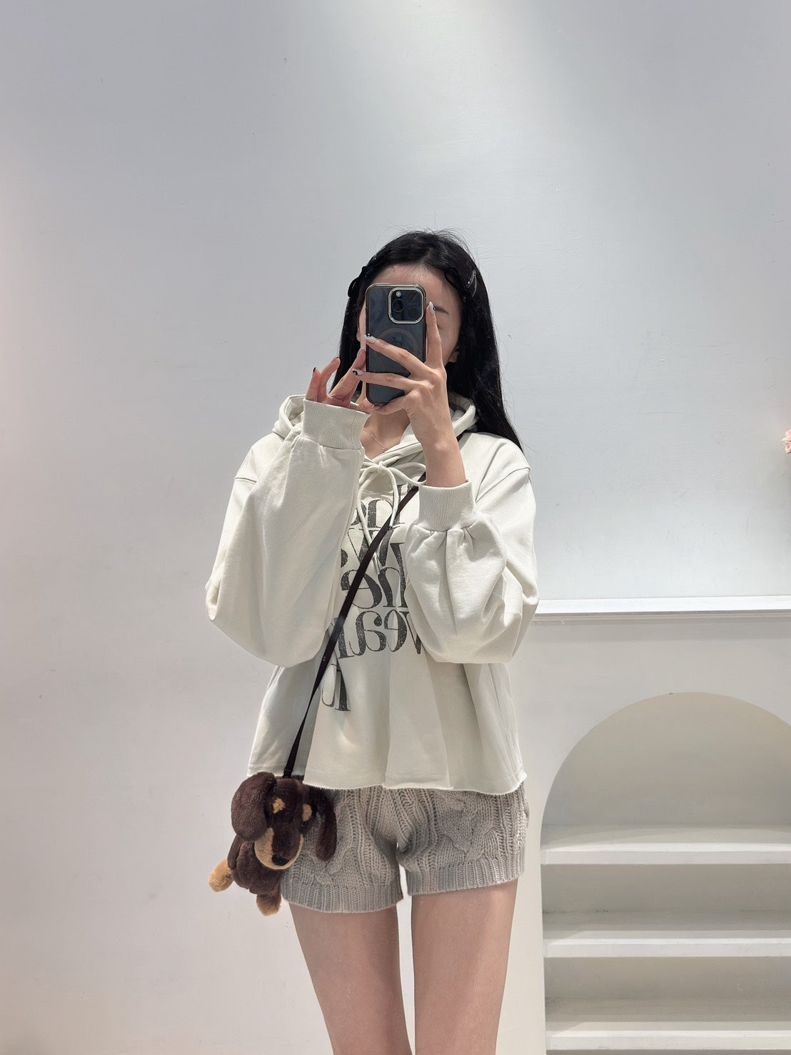 不修邊刷絨連帽衛衣