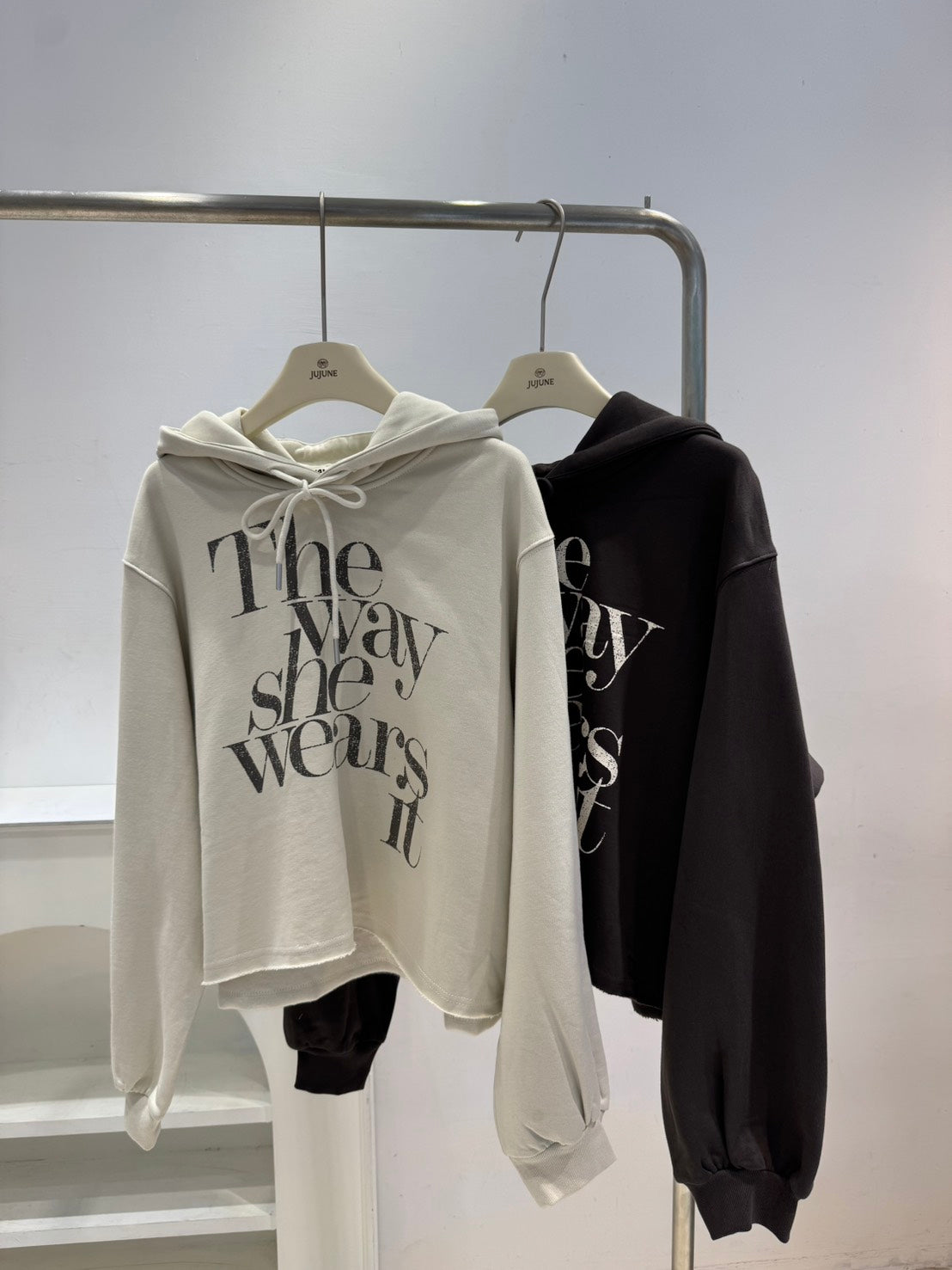 不修邊刷絨連帽衛衣