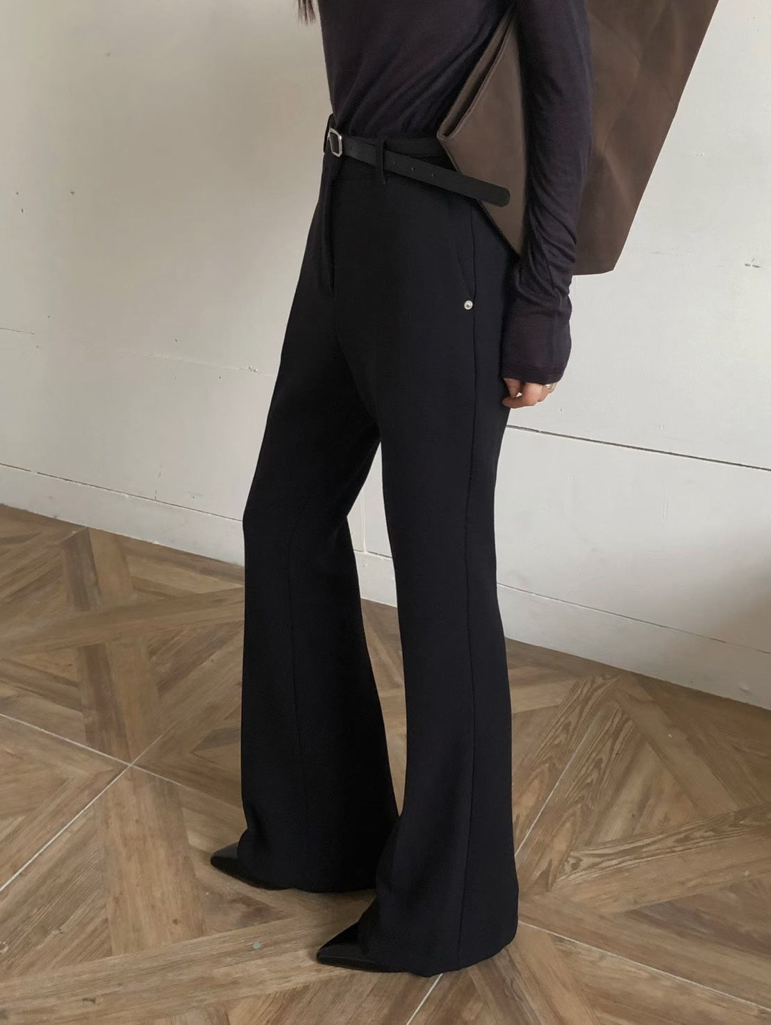 高訂款內磨毛西裝喇叭褲