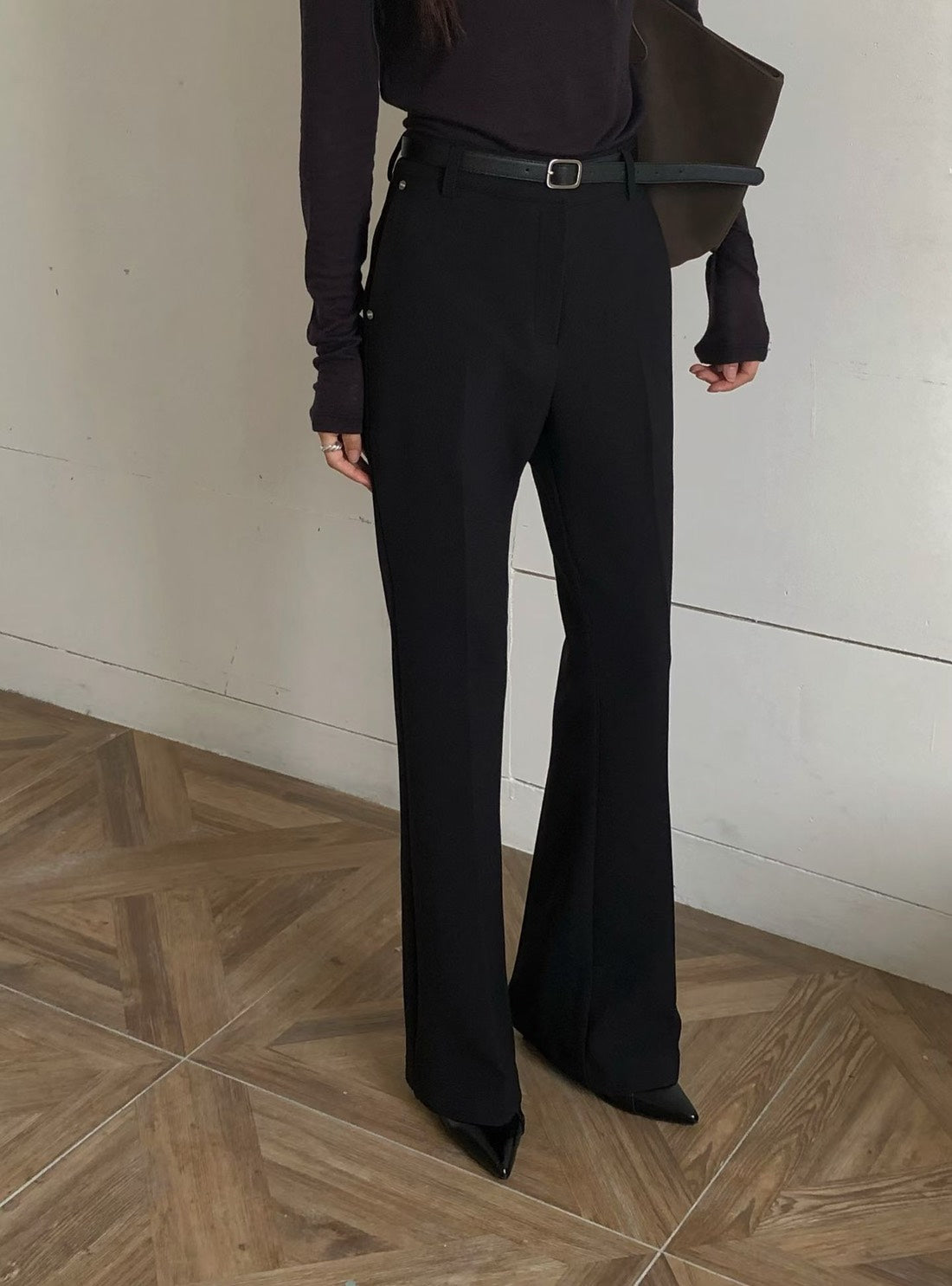 高訂款內磨毛西裝喇叭褲