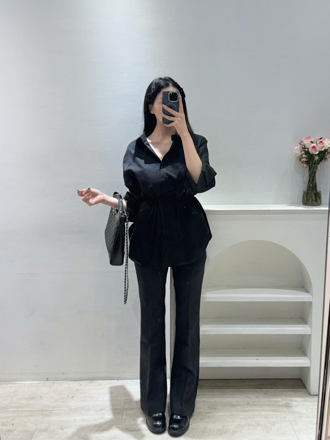 高訂款內磨毛西裝喇叭褲