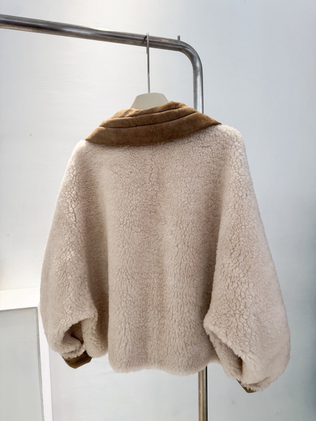 配色領QQ毛外套