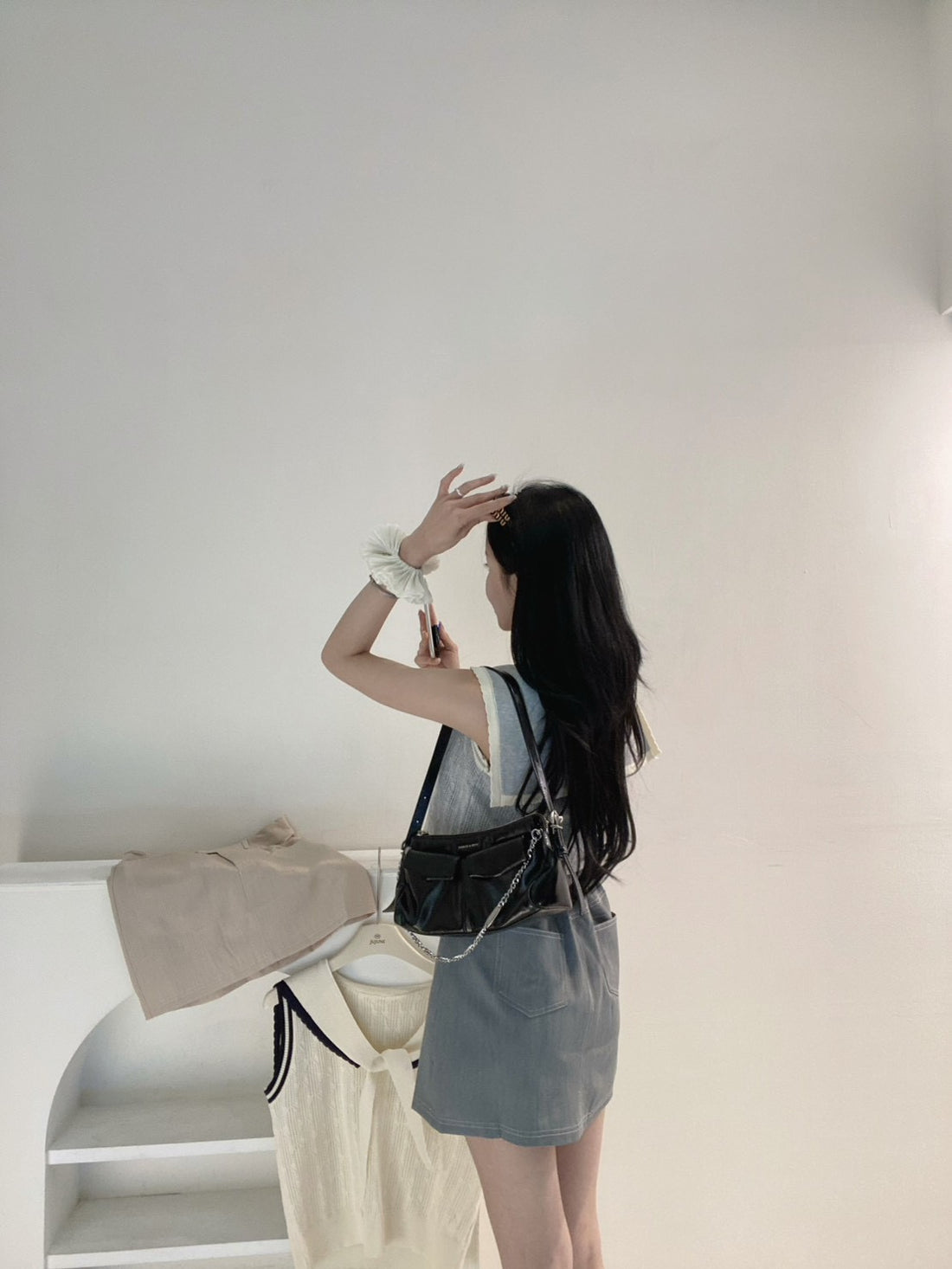 簡約單扣褲裙
