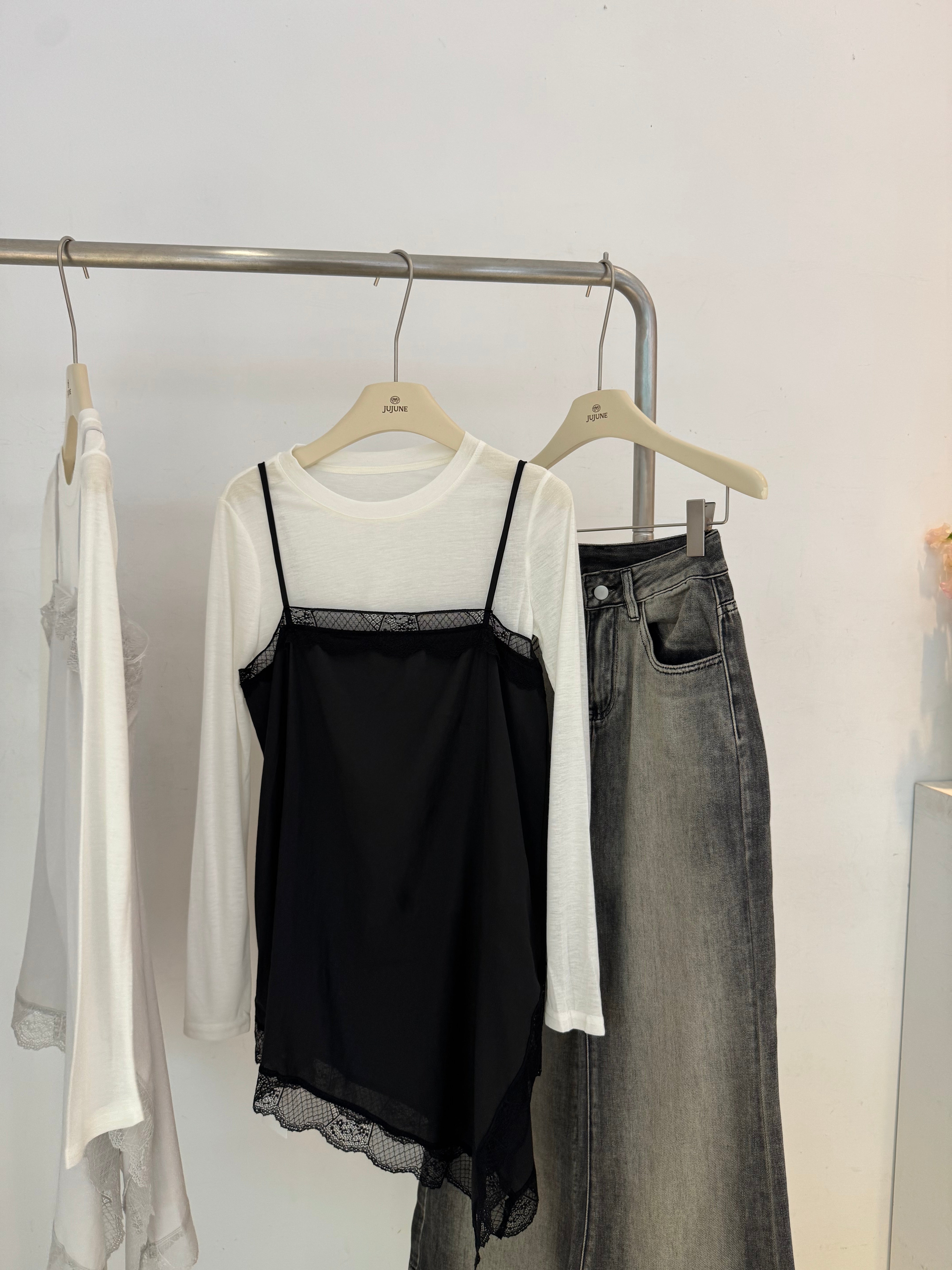 蕾絲背心兩件式套裝