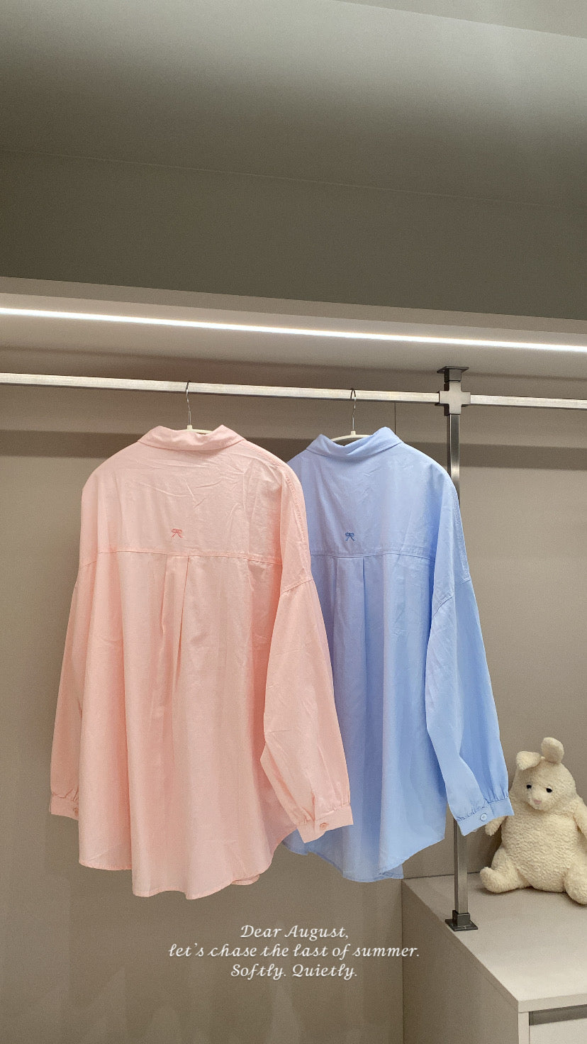 🎀刺繡糖果色襯衫