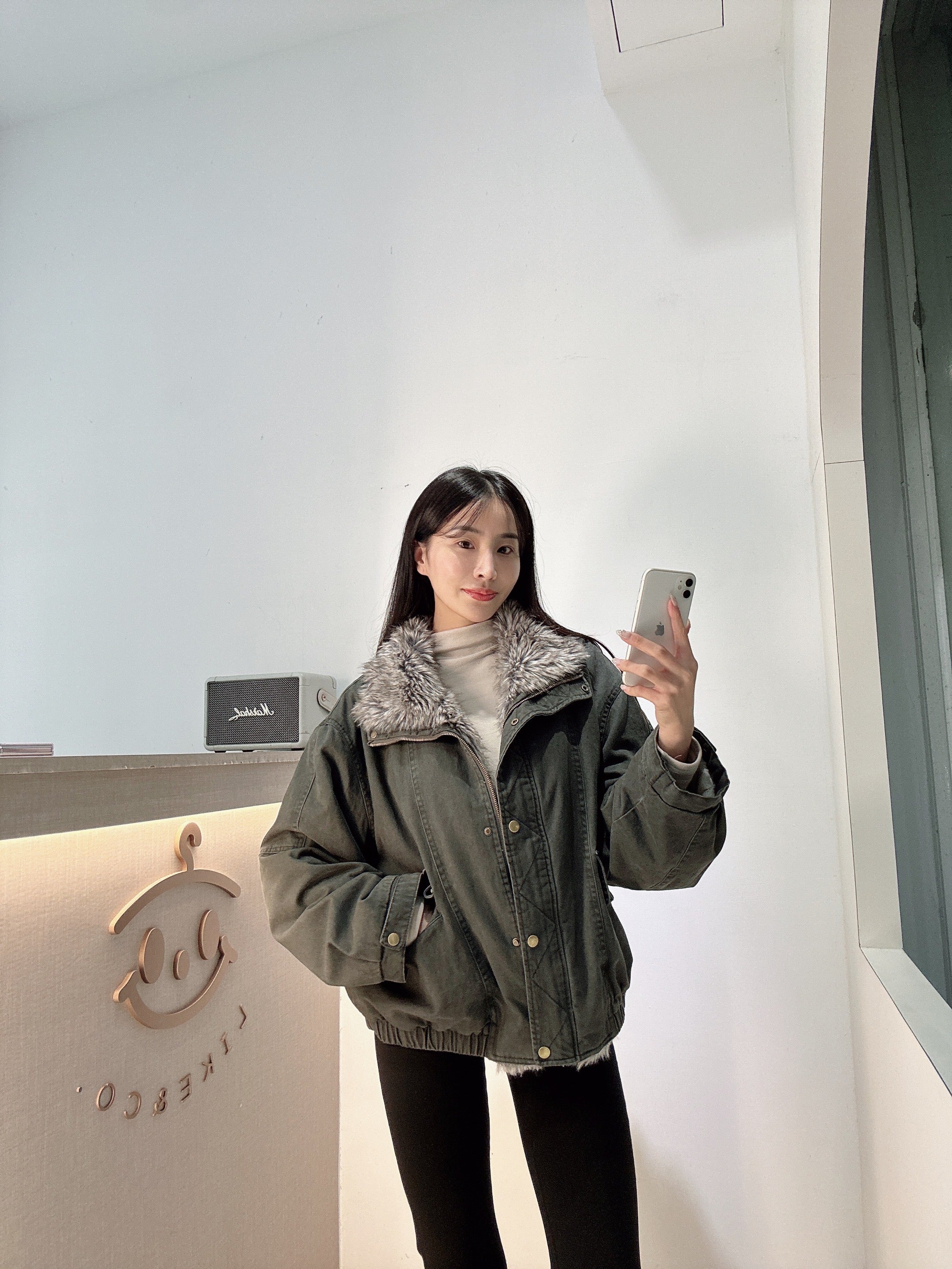 水洗牛仔派克服外套