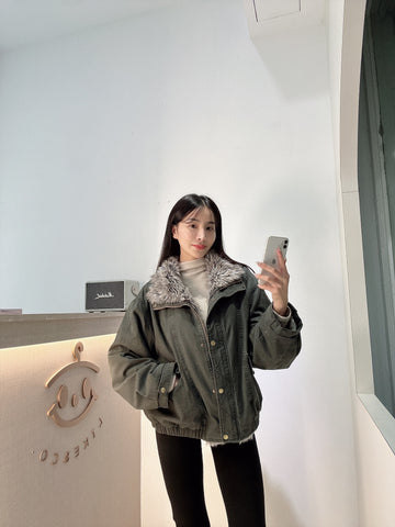 水洗牛仔派克服外套