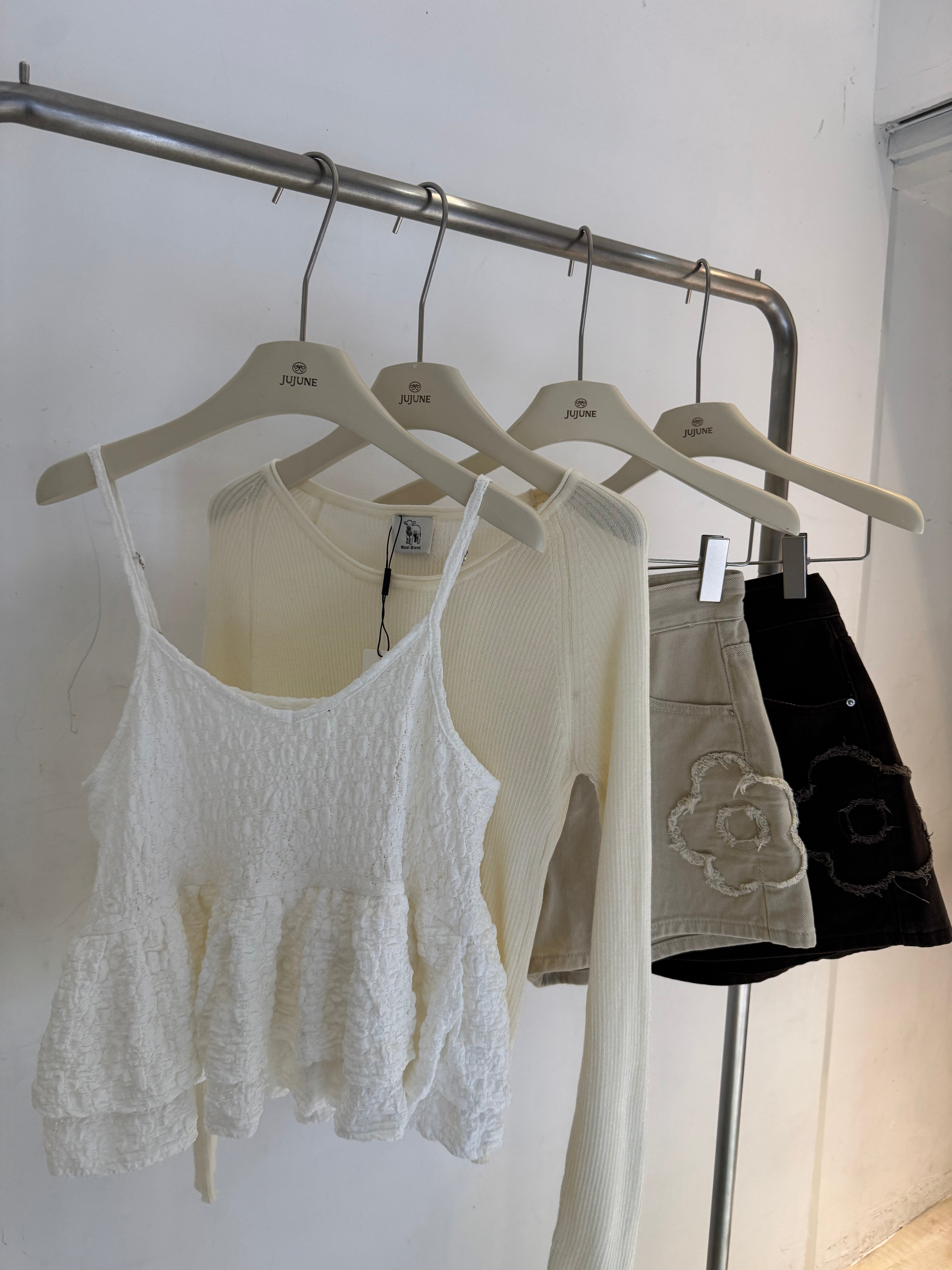 小花泡泡布背心