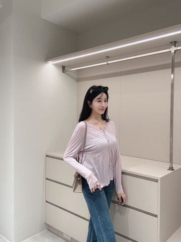 面膜感排扣上衣