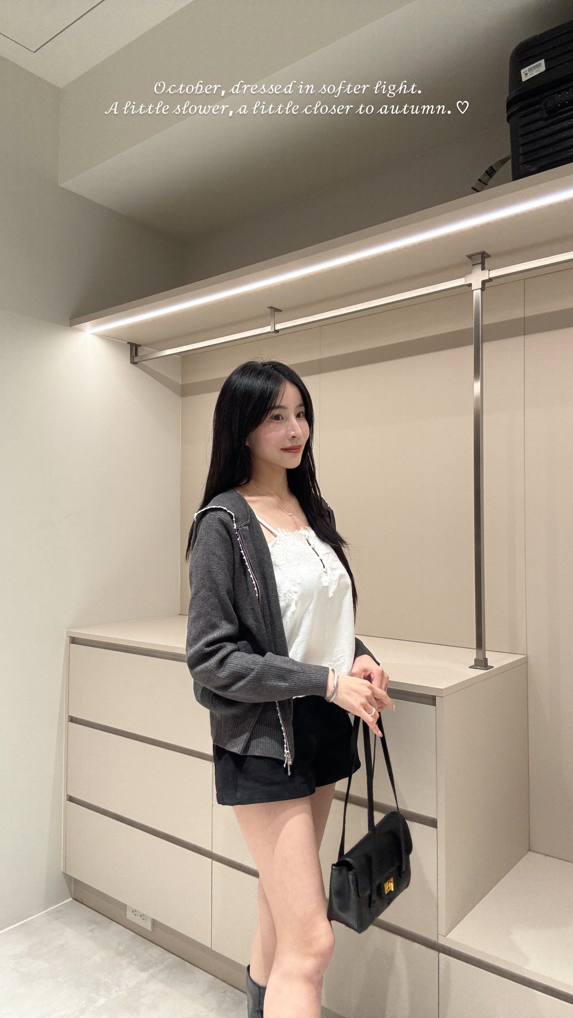 滾邊連帽針織外套