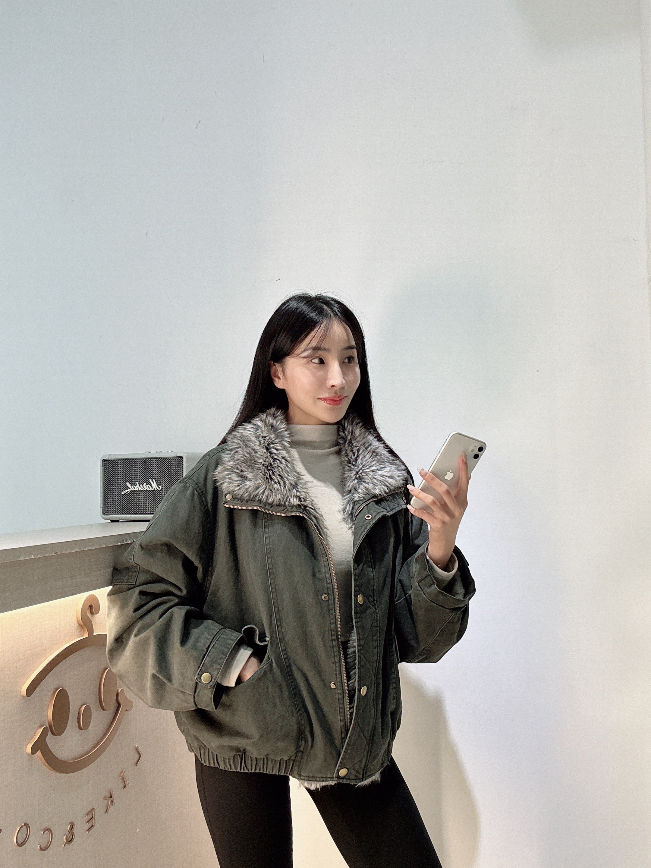 水洗牛仔派克服外套