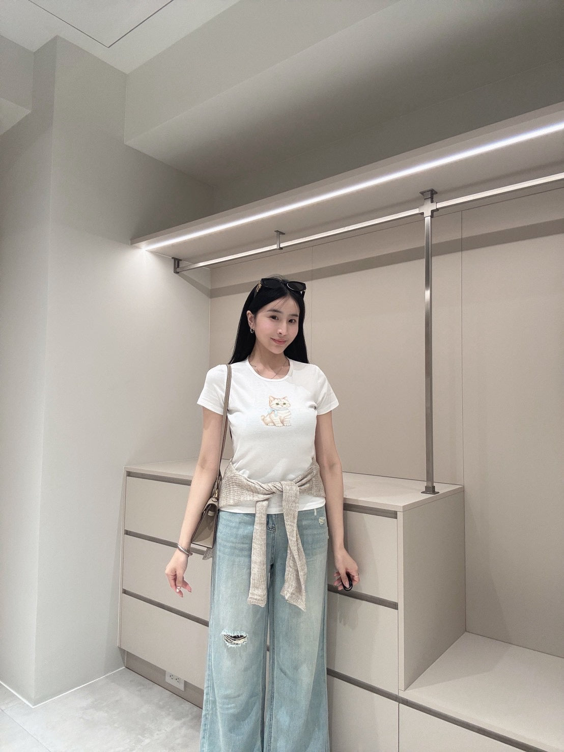 可愛小貓彈力上衣