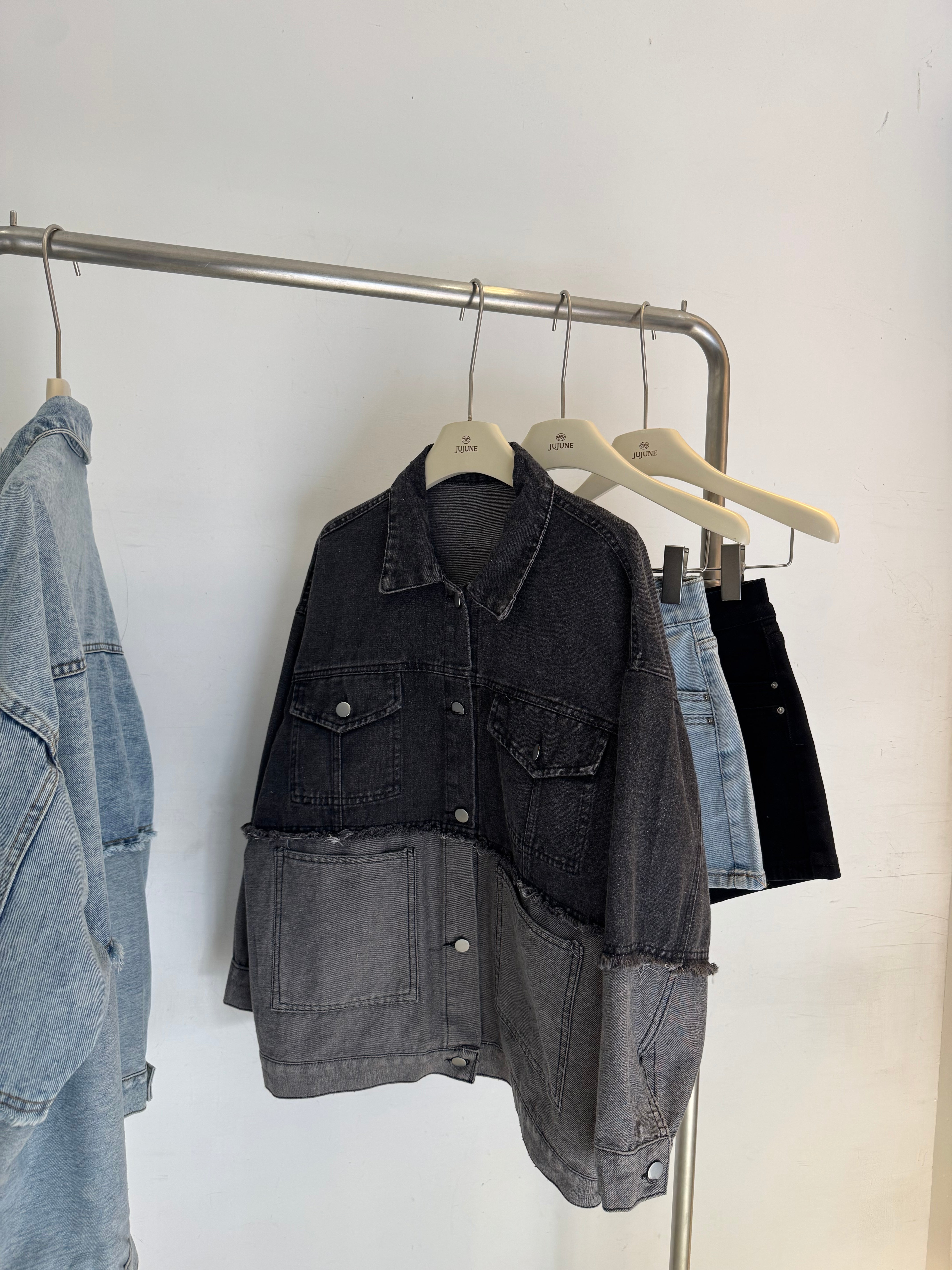 夏季拼接牛仔外套