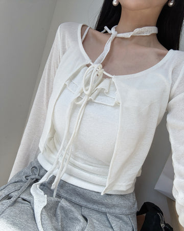 涼感綁帶罩衫