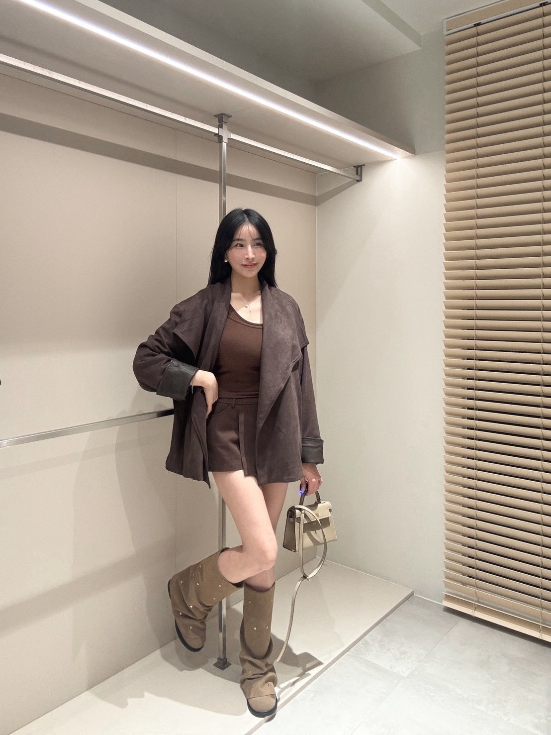 顯瘦高腰牛仔褲裙