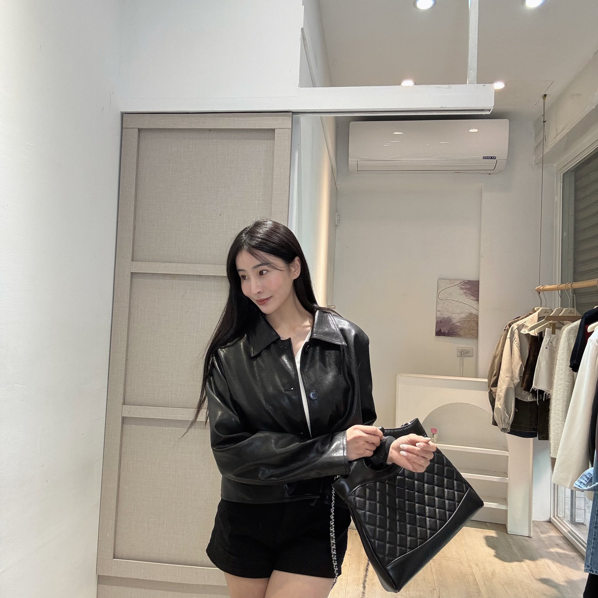 私心款仿羊皮質外套