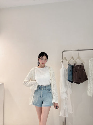 後口袋顯瘦短褲