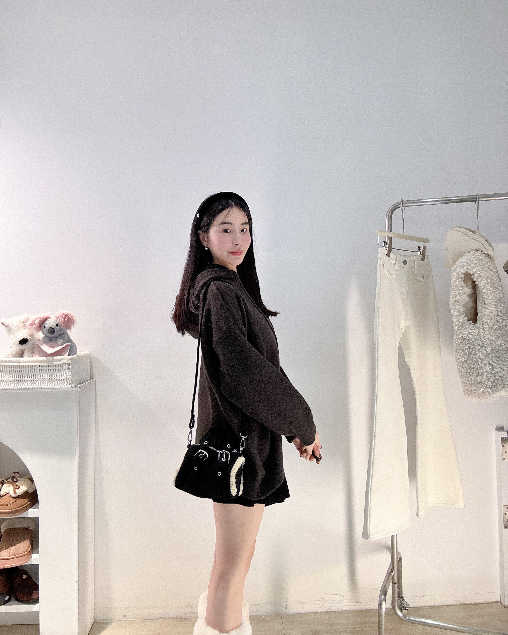 厚磅羊絨連帽上衣