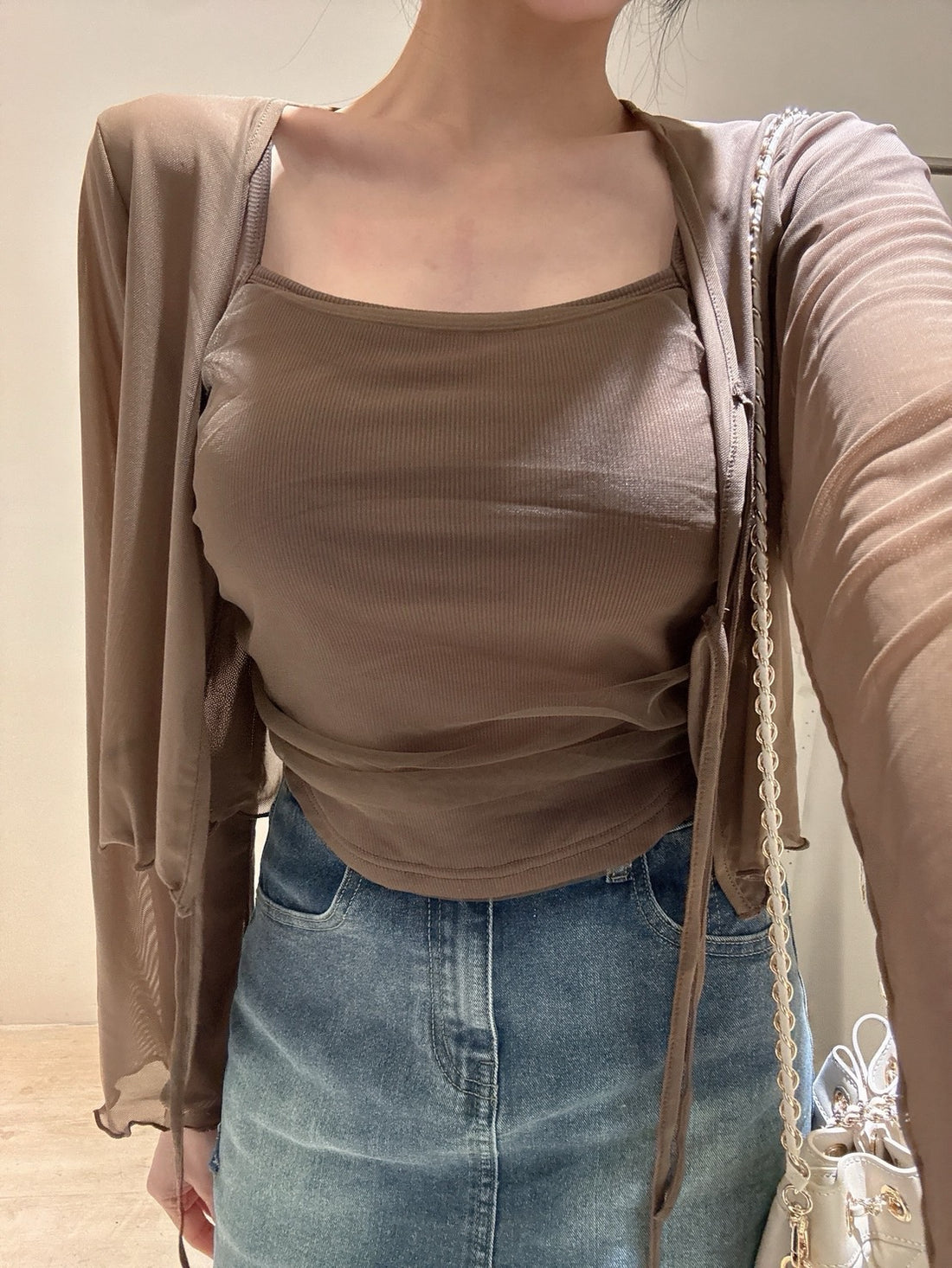 網紗胸墊小背心