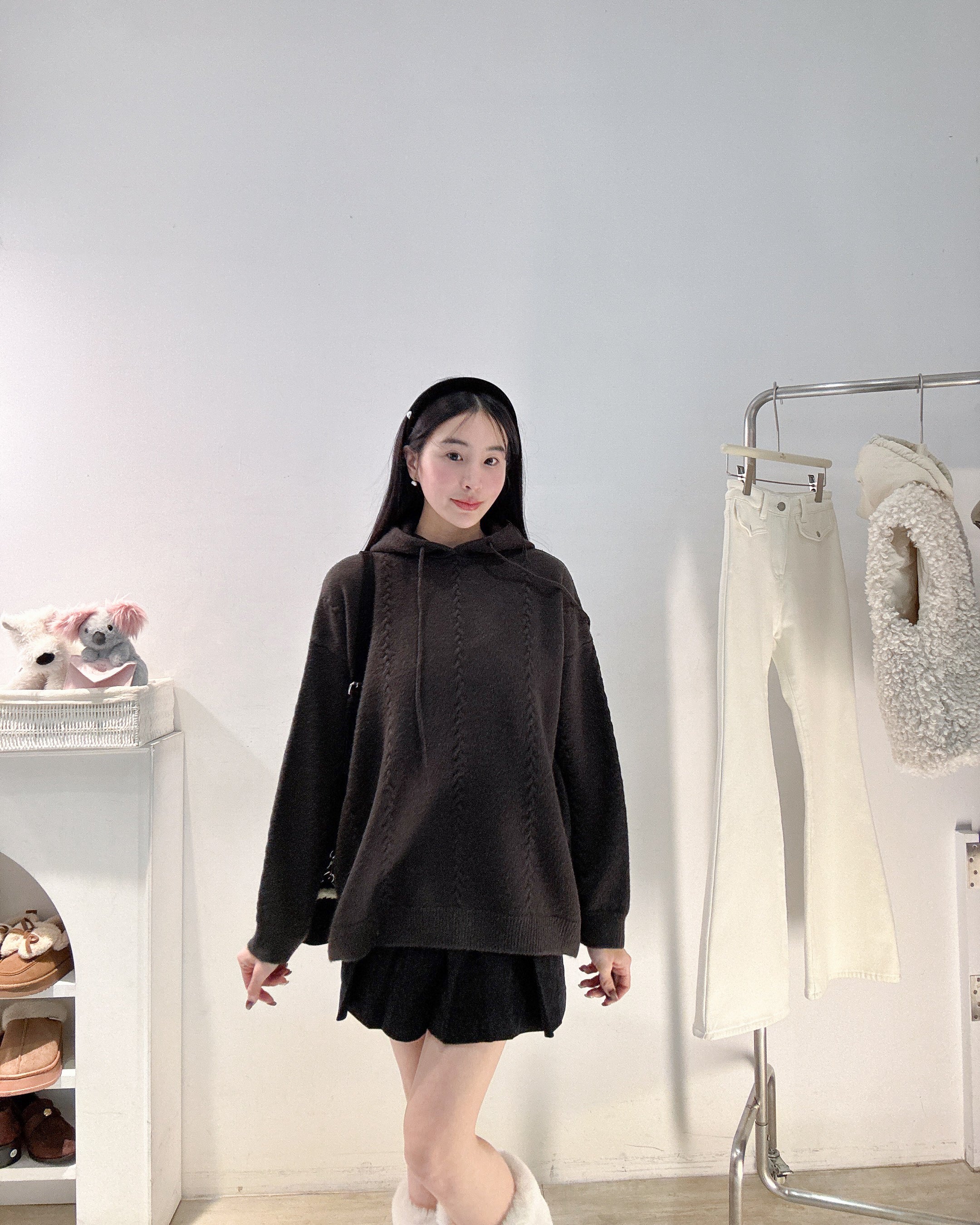 厚磅羊絨連帽上衣