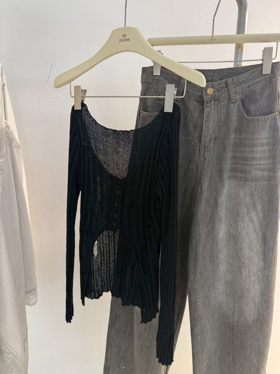 顯瘦破損感針織衫