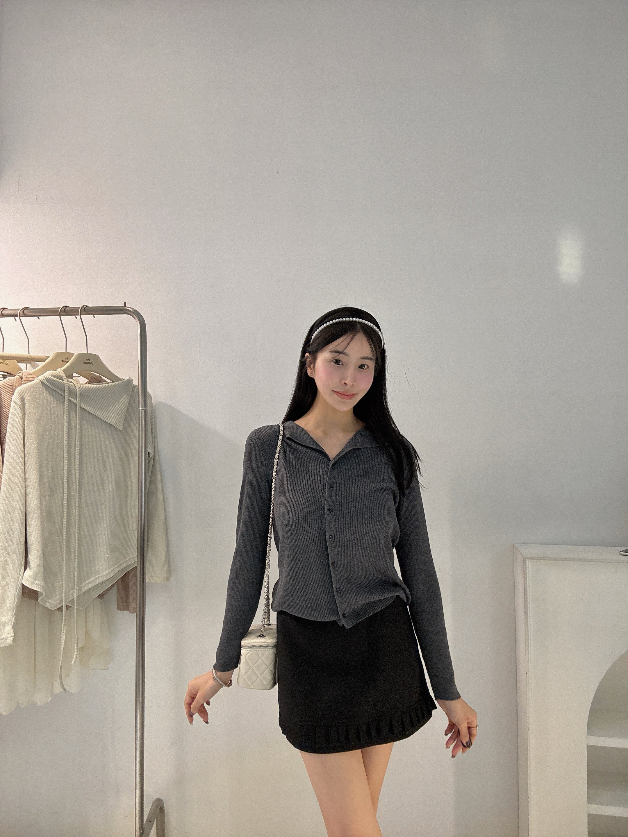 翻領排扣柔軟針織