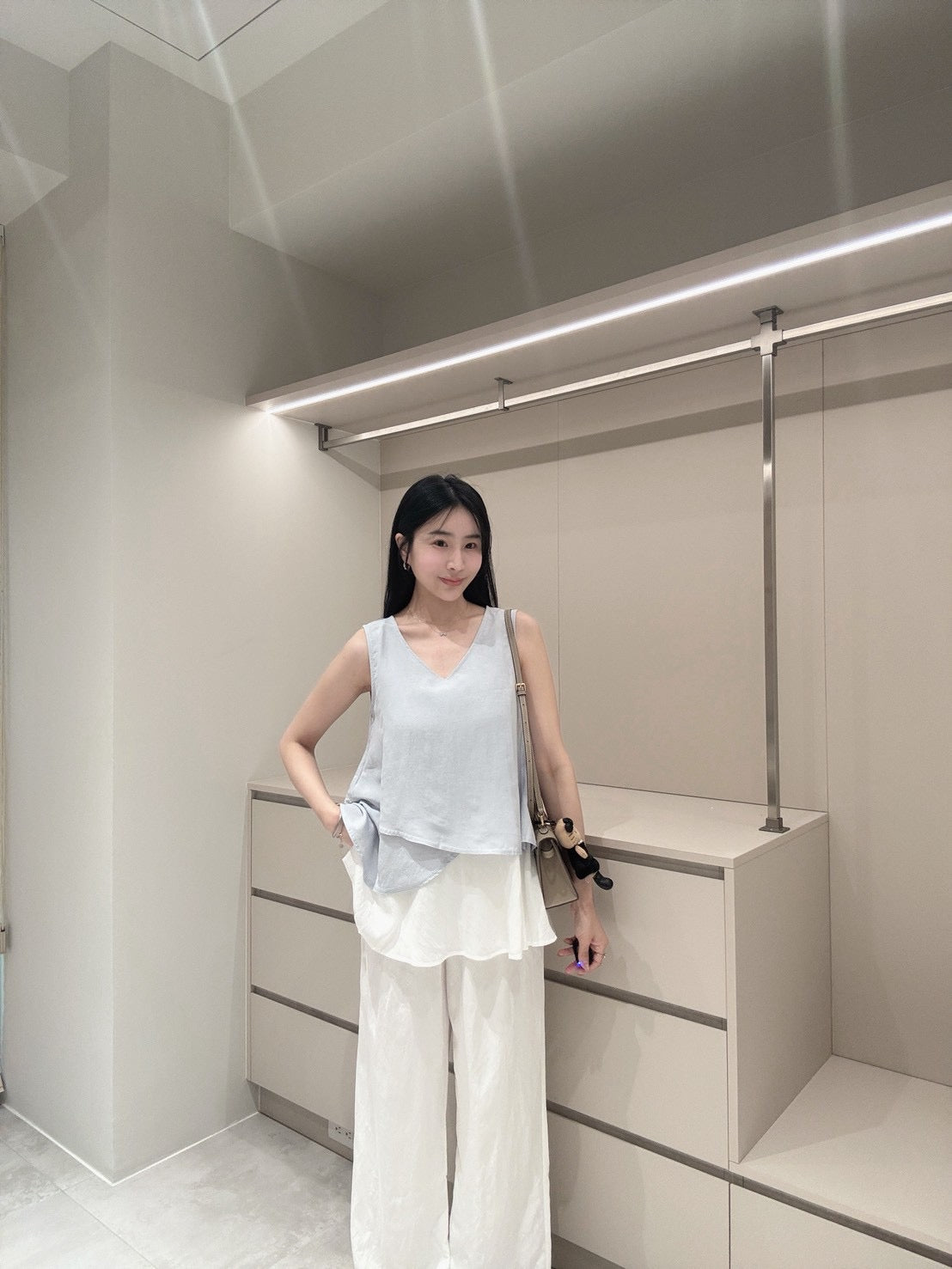 垂墜涼感直筒褲