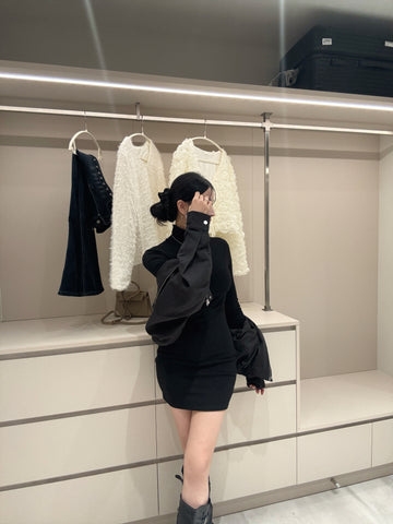 小辣妹胸墊曲線短洋