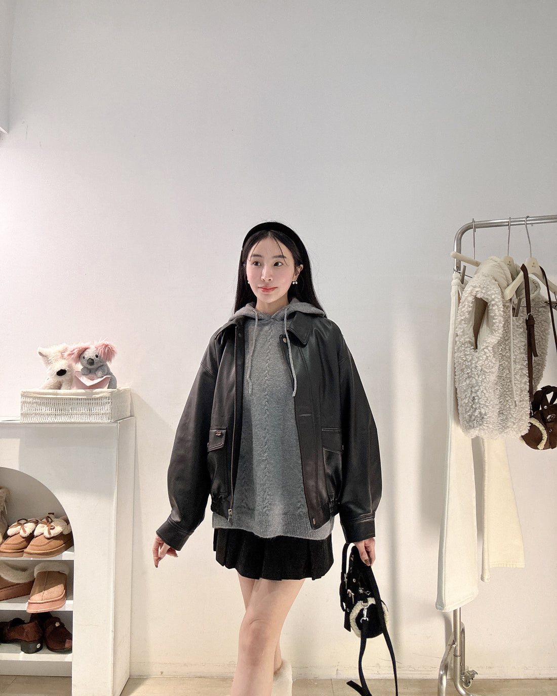 厚磅羊絨連帽上衣